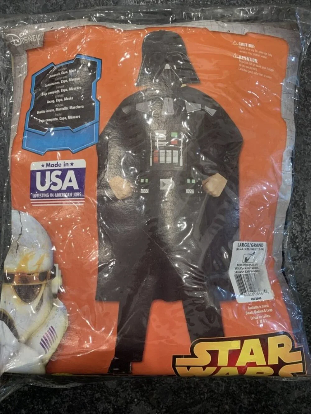 LICENSED RUBIE'S Kids 4PC Darth Vader Costume SIZE LARGE 12-14